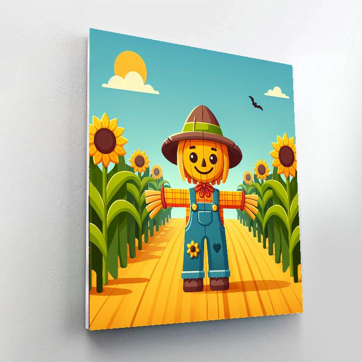 Silly Scarecrow's Harvest Field Painting By Numbers Kit