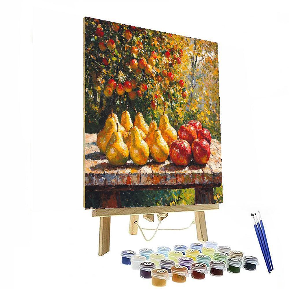 Paul Cézanne Inspired Vibrant Orchard Still Life  Paint By Number