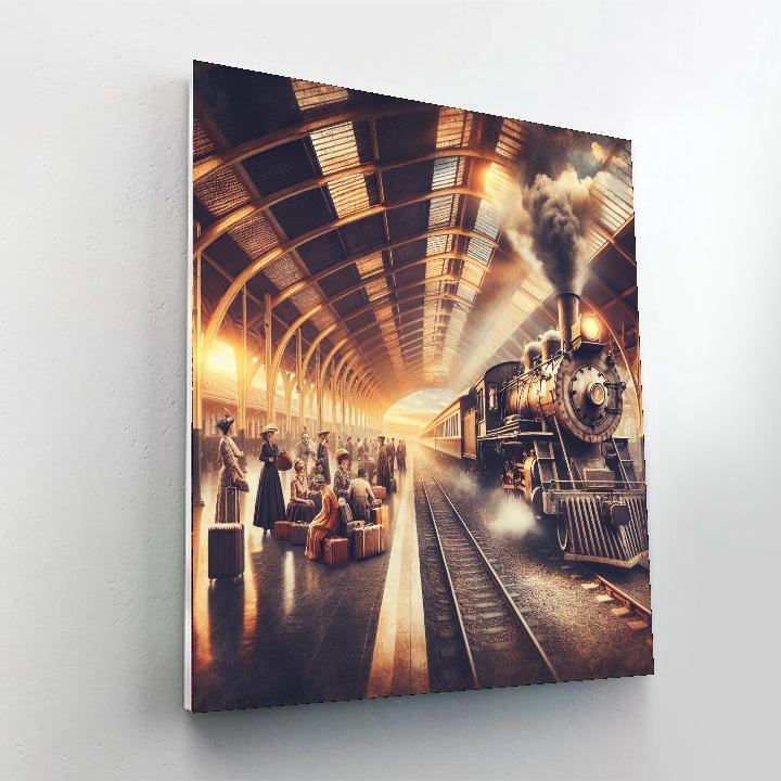 Nostalgic Train Station Painting Number Kit