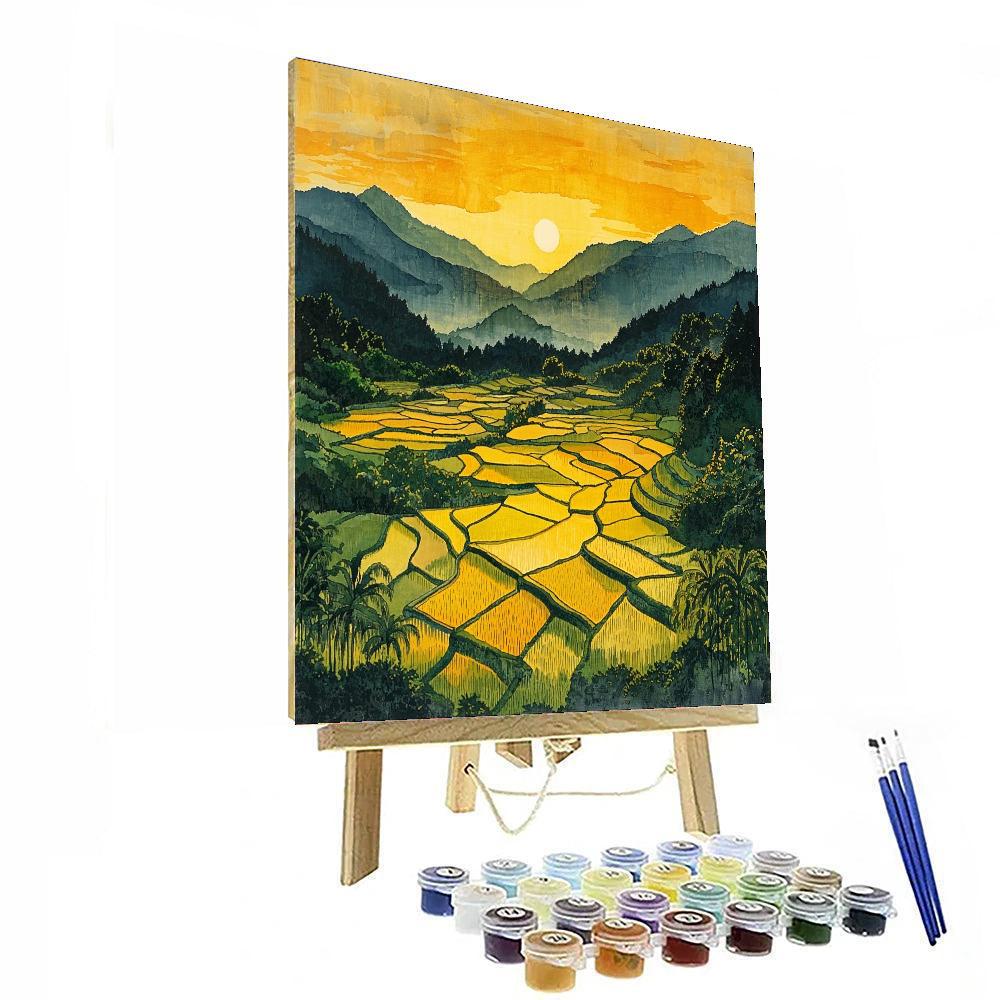 Utagawa Hiroshige Inspired Fields Of Harmony  Paint By Numbers Art