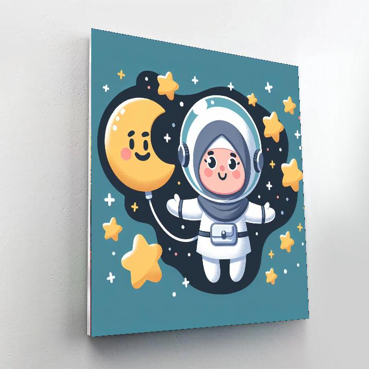 Curious Little Astronaut Painting Number Kit