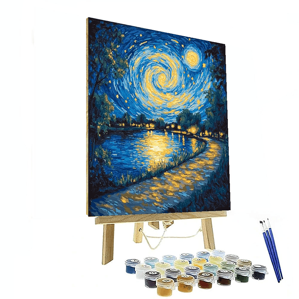 Vincent Van Gogh Inspired Van Gogh's Starry Riverbank  Painting By Numbers Kit