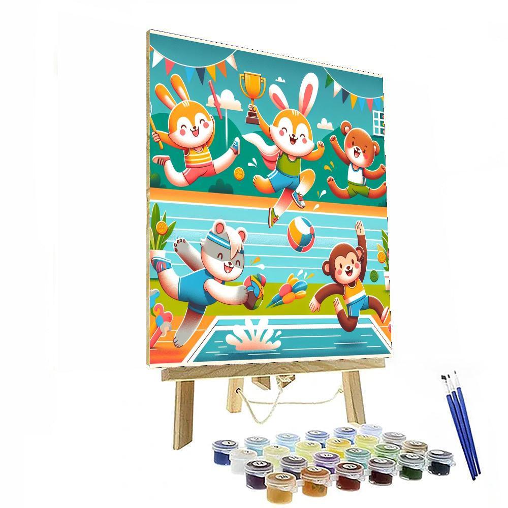 Adventurous Animal Olympics Paint By Color