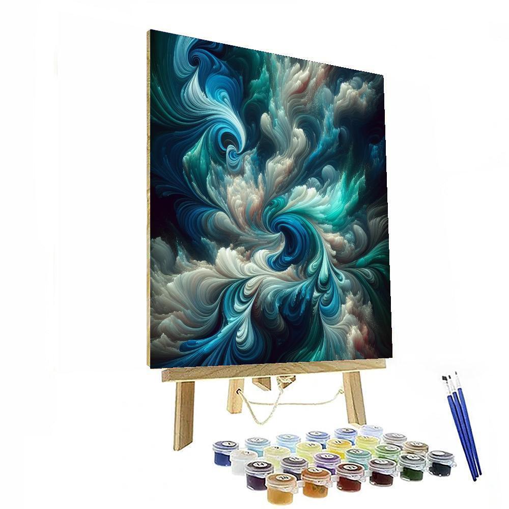 Aqua Kaleidoscope Flow DIY Paint By Numbers