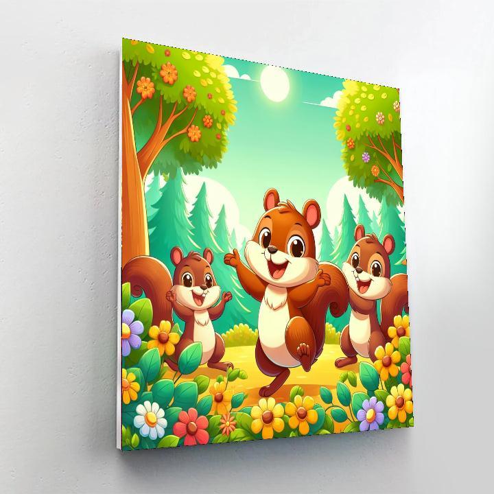 Sunshine Squirrels Numbered Painting Kits