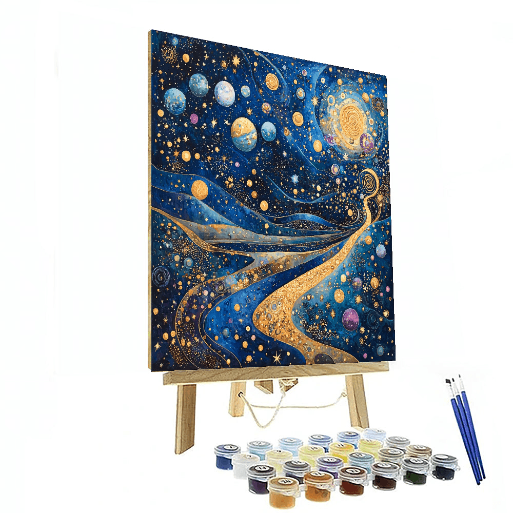 Gustav Klimt Inspired Celestial Voyage  Paint By Color