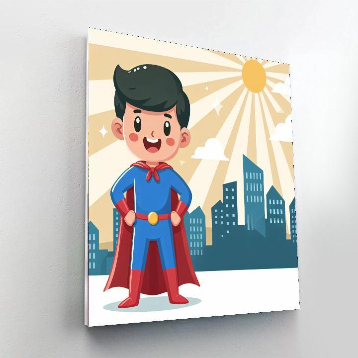 Caring Superhero Paint By Color