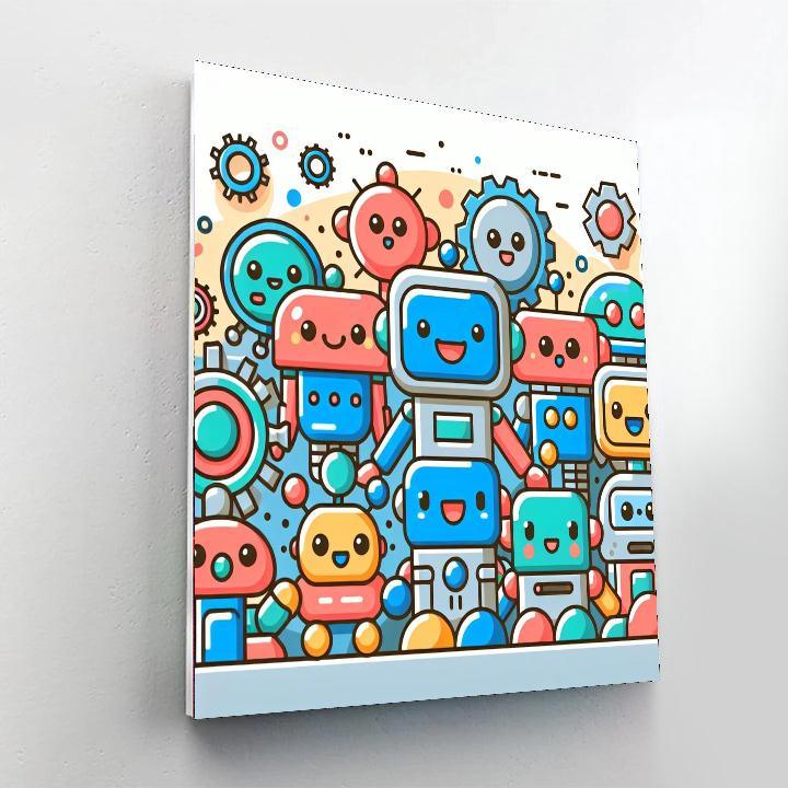 Super Cool Robot World Painting By Numbers Kit