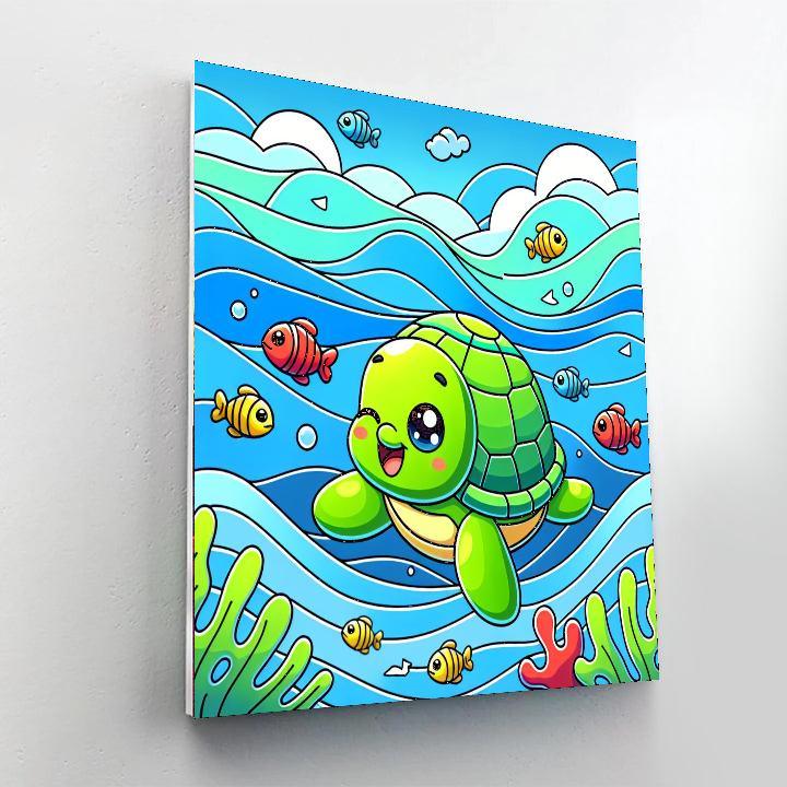 Cheerful Turtle Paint By Numbers