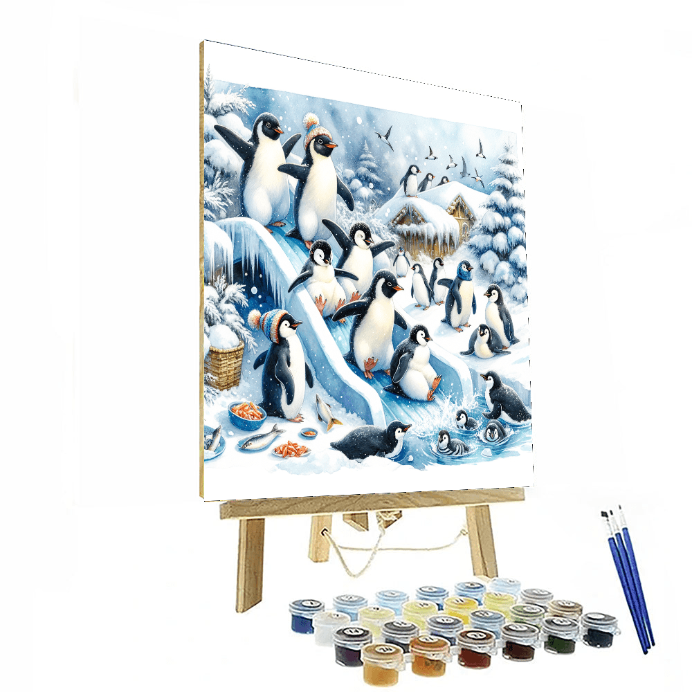 Penguin Playtime Paradise - DIY Painting By Numbers Kit
