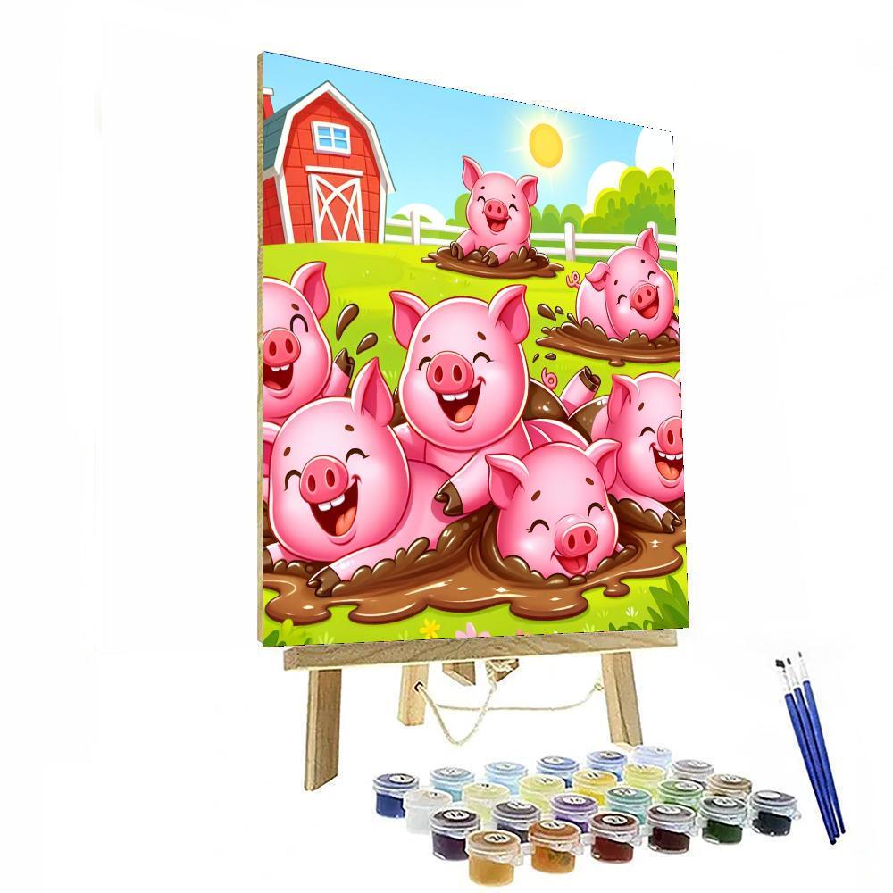 Playful Pigs Paint By Number