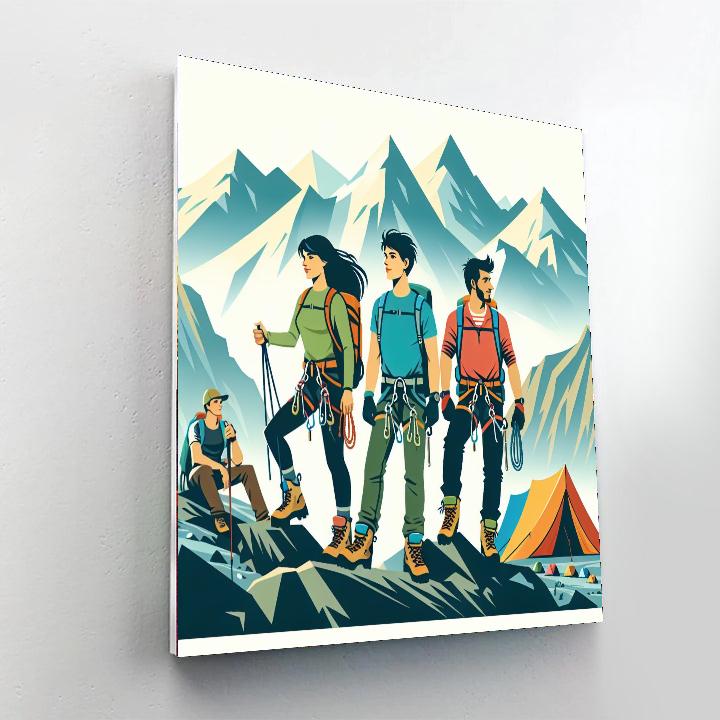 Mountainous Adventure Trek Painting Number Kit