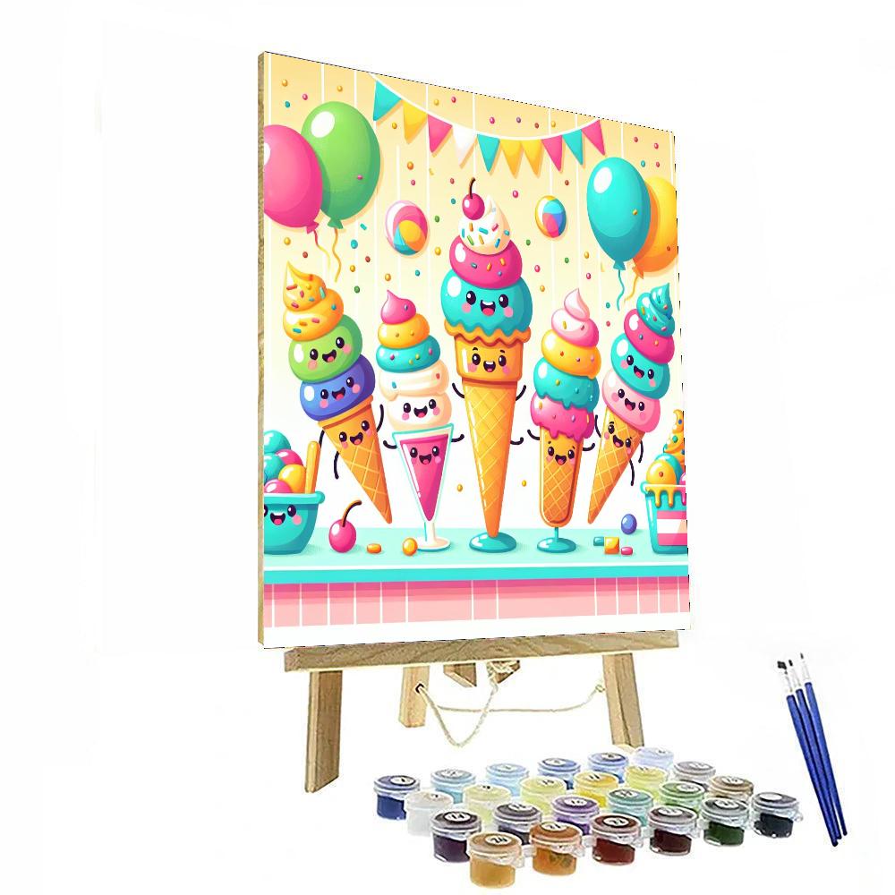 Epic Ice Cream Extravaganza Paint By Numbers Art