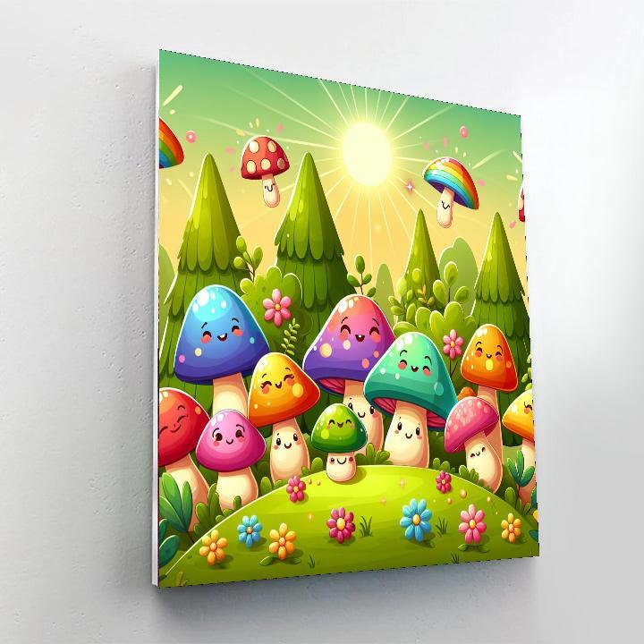 Magic Mushroom Forest Painting By Numbers Kit