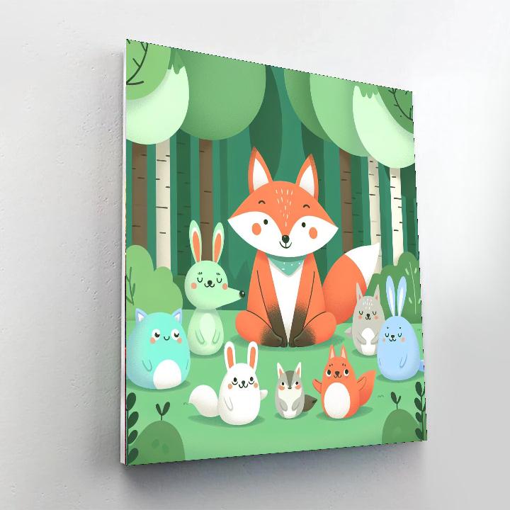 Friendly Fox And Forest Friends Painting Number Kit