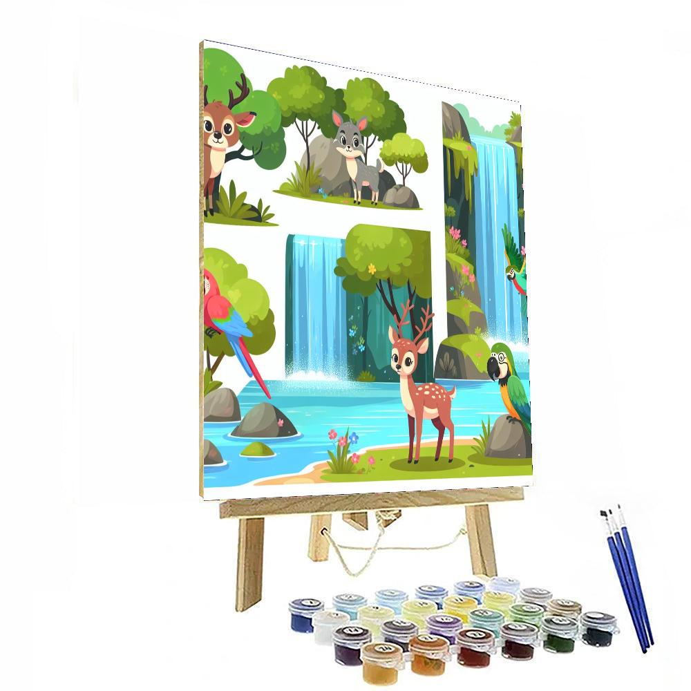 Wondrous Waterfall Oasis Painting By Numbers Kit