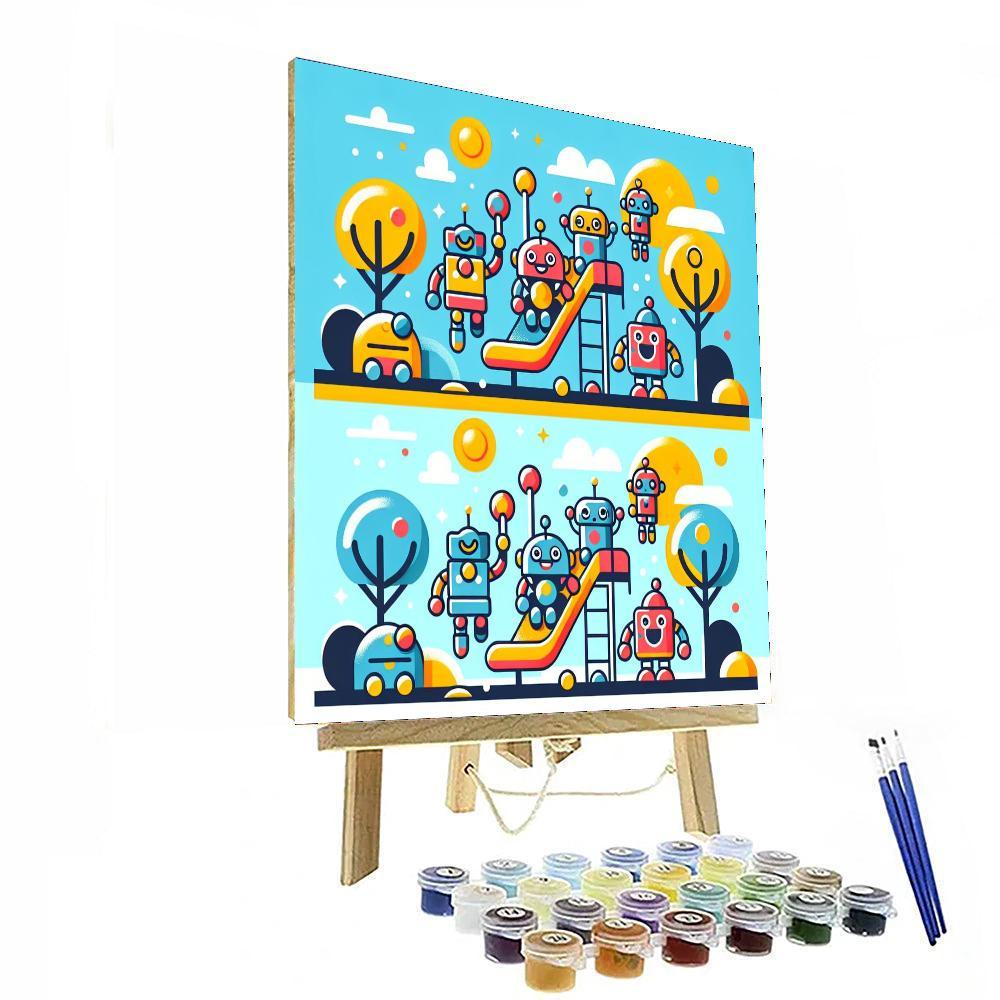 Funky Robot Playground Painting By Numbers Kit