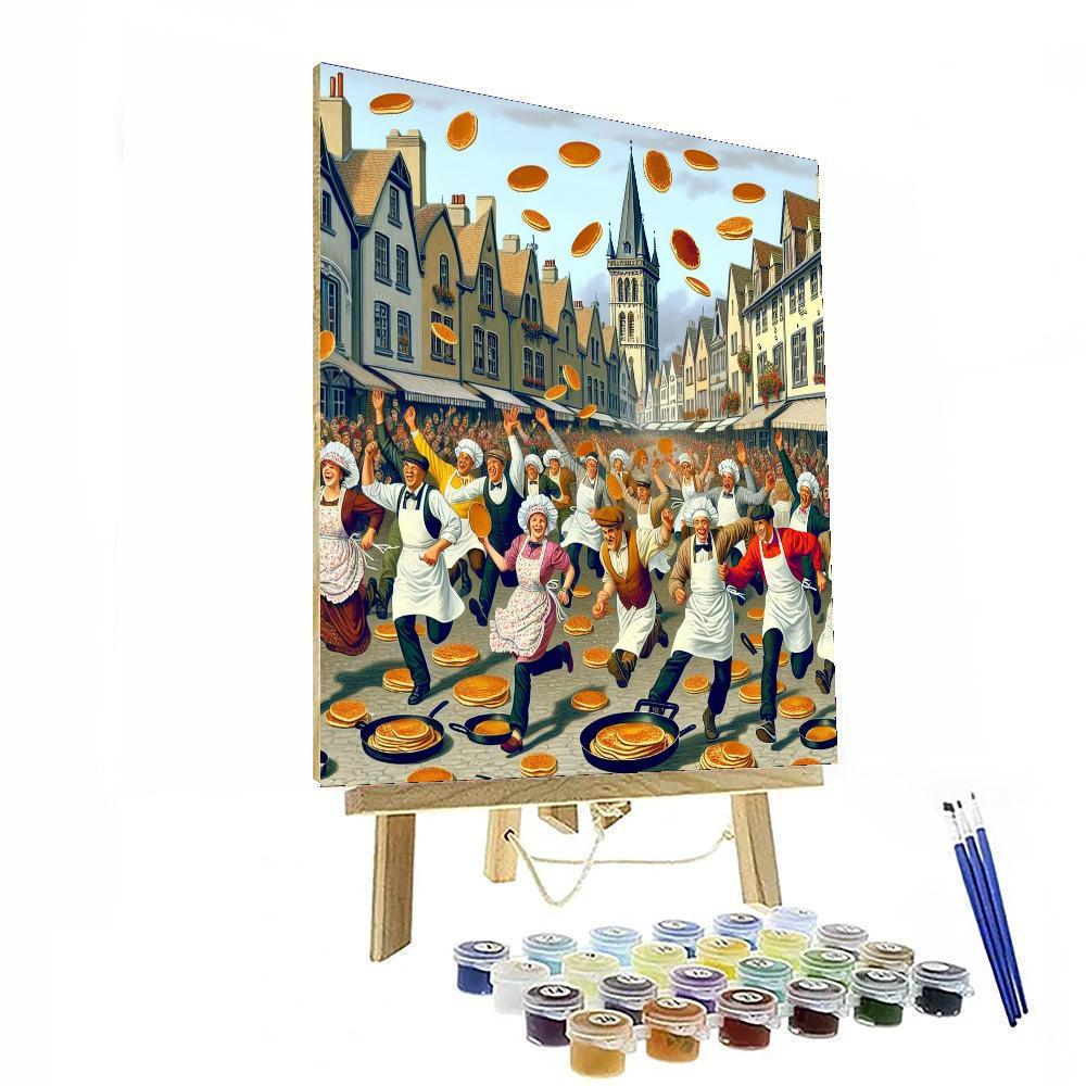 Shrove Tuesday Pancake Race - Olney, England Painting By Numbers Kit