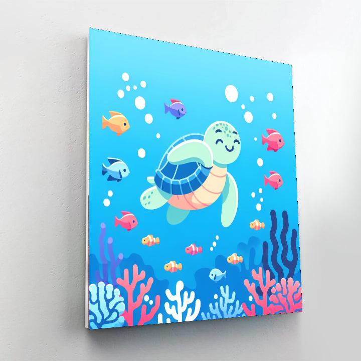 Colorful Sea Turtle Voyage Paint By Color