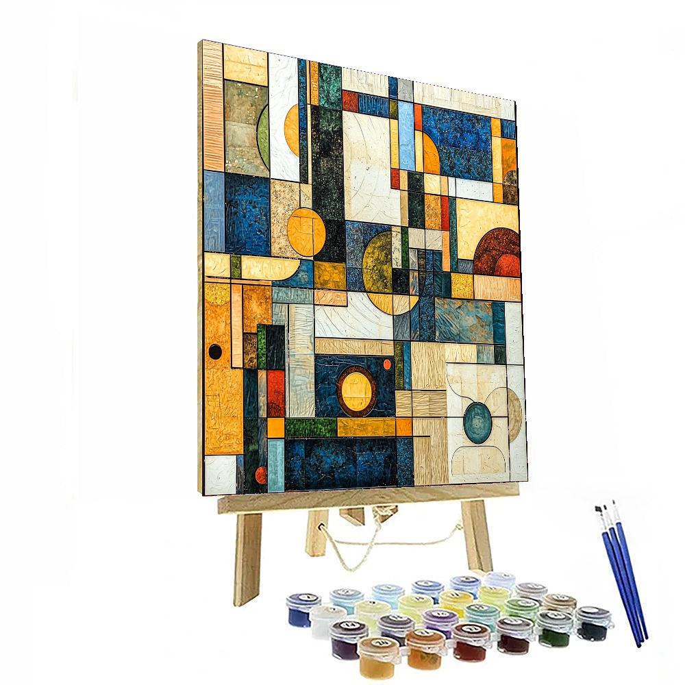 Paul Klee Inspired Whimsical Geometry  Painting Number Kit