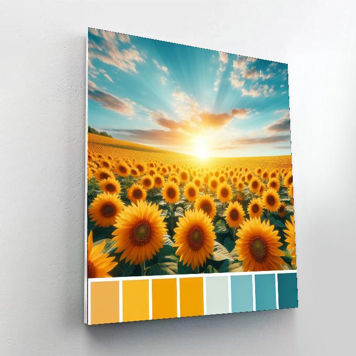 Charming Sunflower Fields Paint By Number