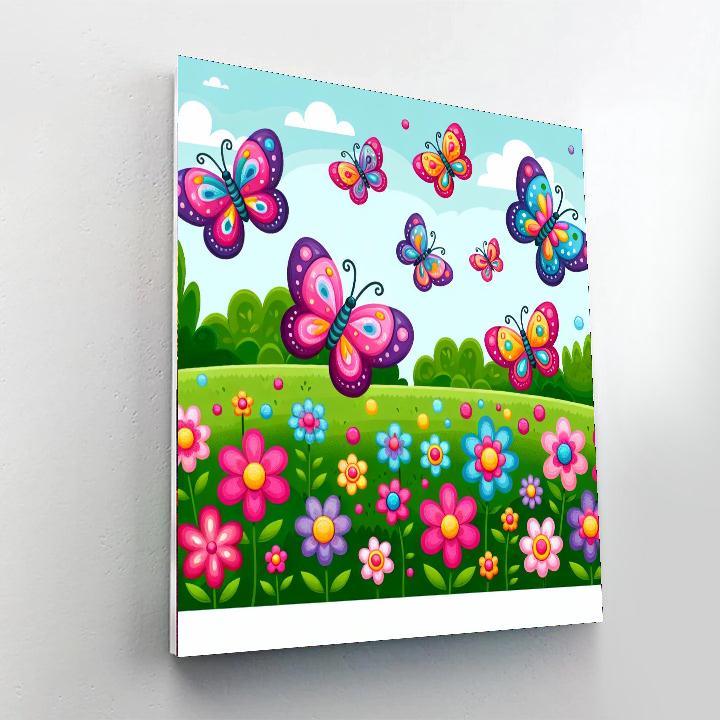 Rainbow Butterfly Flutter Paint By Color