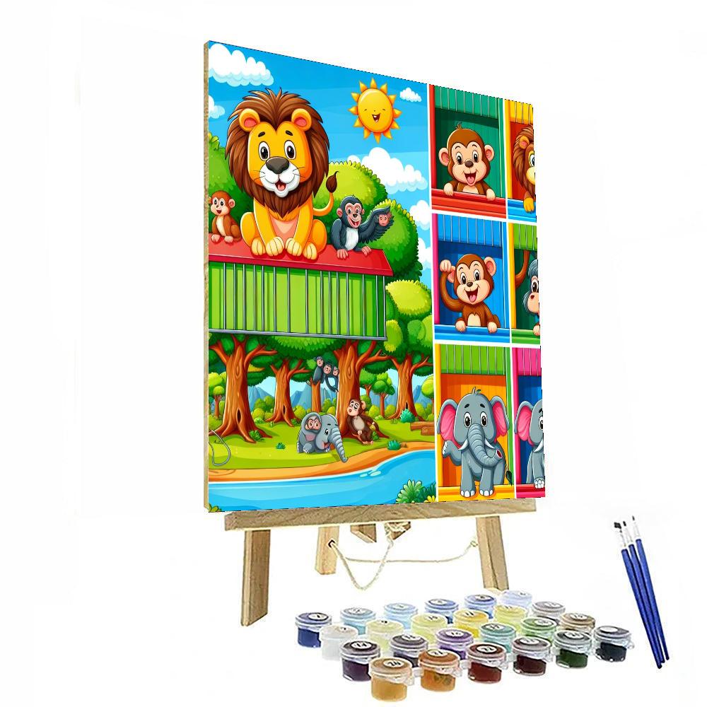 Whimsical Zoo Painting Number Kit