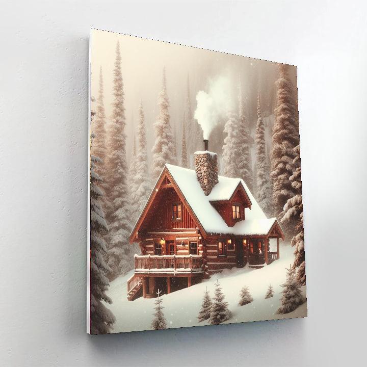 Cozy Cabin Winter Retreat Painting By Numbers Kit