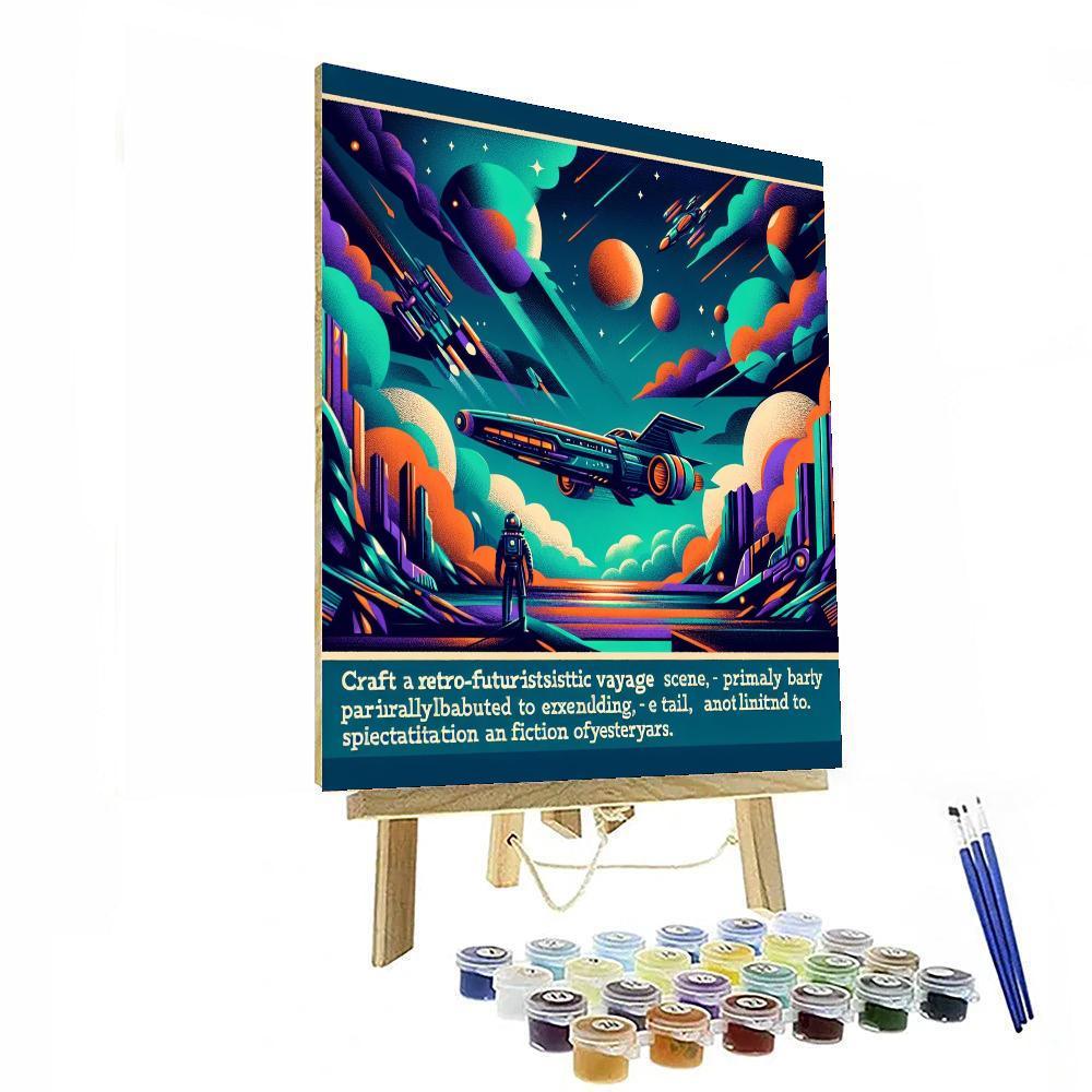 Retro Futuristic Voyage Painting Number Kit