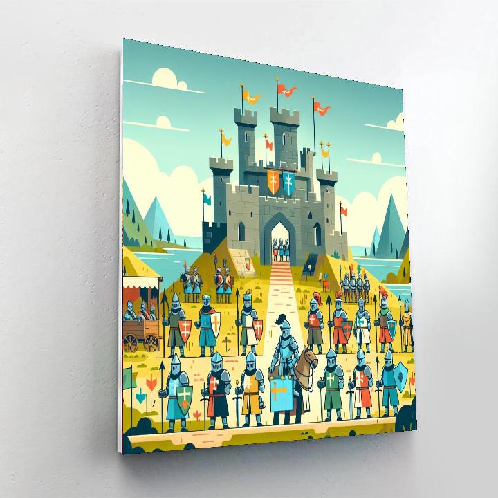 Courageous Castle Siege Painting By Numbers Kit