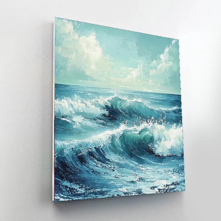 Leonardo Da Vinci Inspired Textural Ocean Waves  Paint By Numbers Art