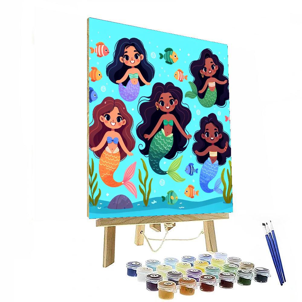 Whimsical Mermaids Number Painting