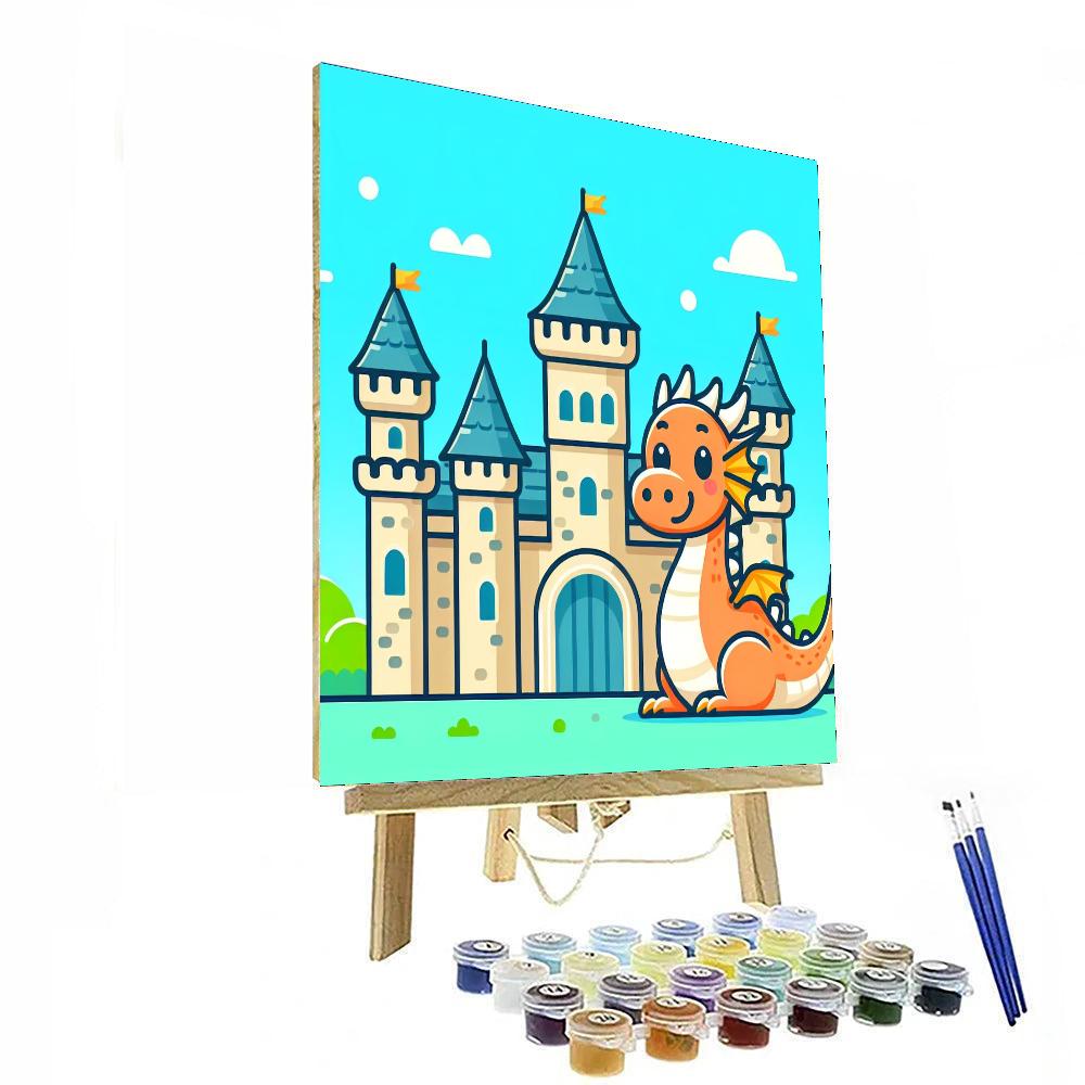 Friendly Dragon's Castle Numbered Painting Kits