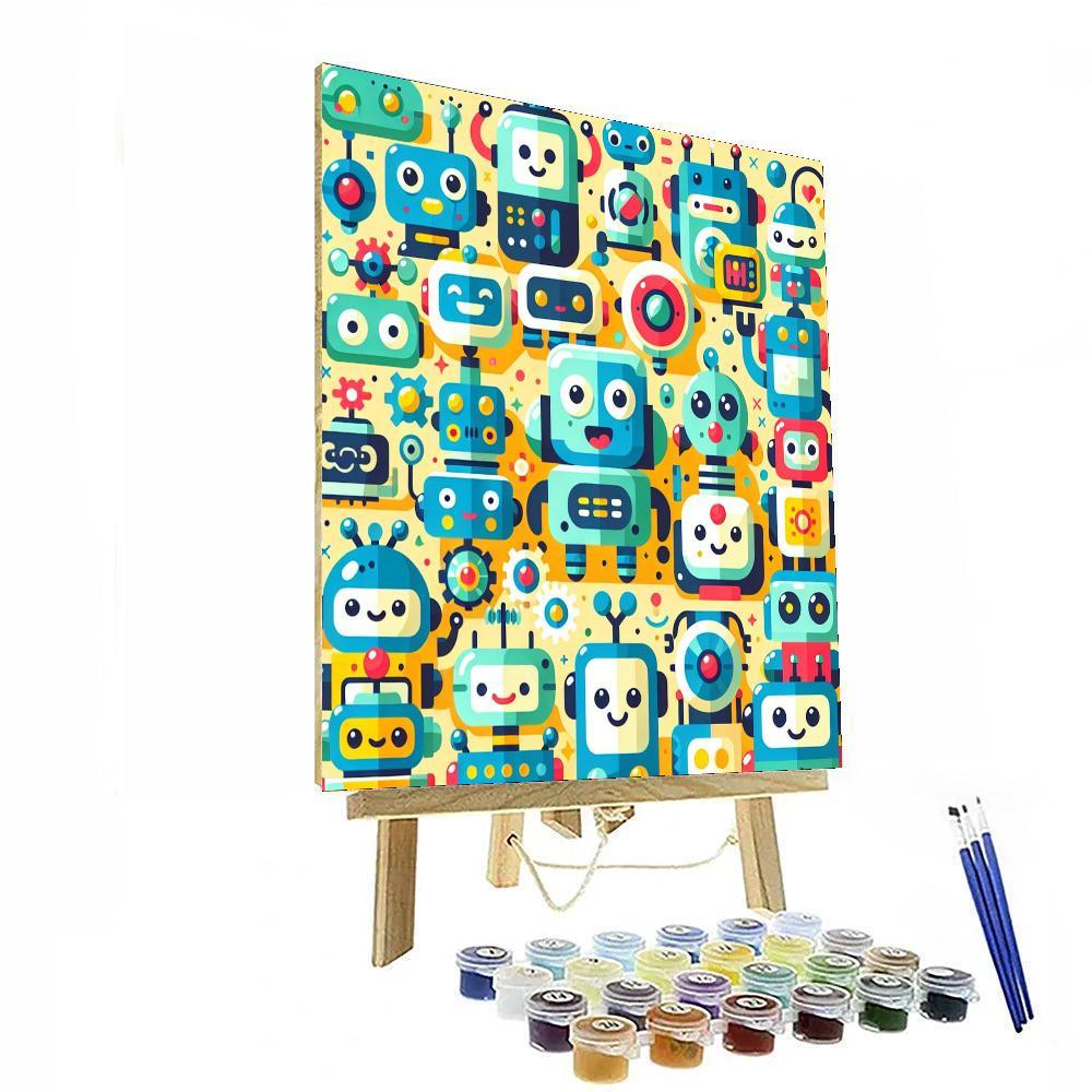 Adventurous Robot Team Paint By Numbers Art