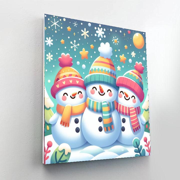 Silly Snowman Family Numbered Painting Kits