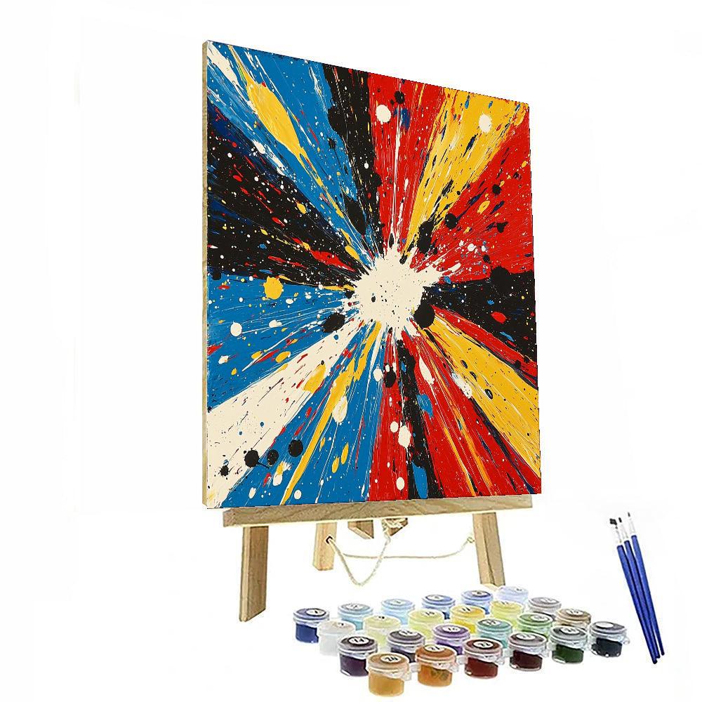 Jackson Pollock Inspired Colorful Abstract Fiesta  Numbered Painting Kits