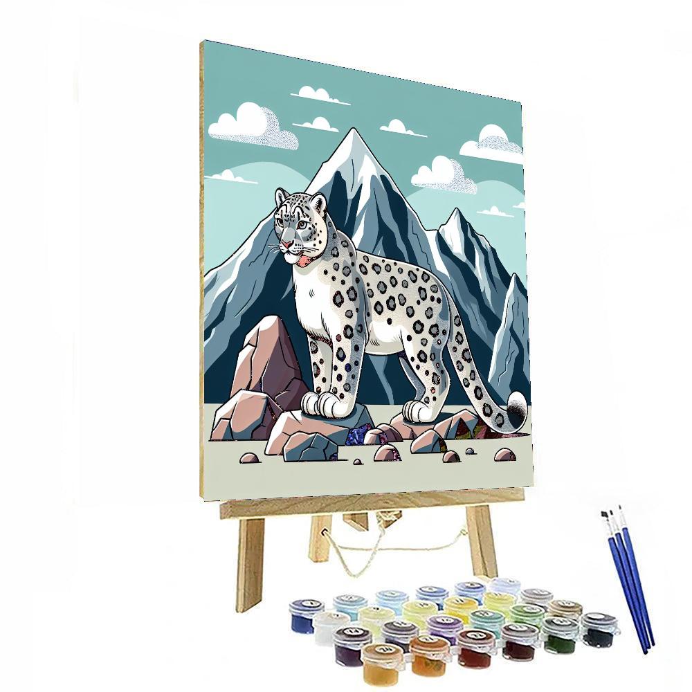 Sleek Snow Leopard Paint By Numbers Art
