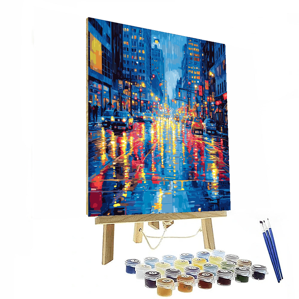 Edward Hopper Inspired City Lights Reflections  Paint By Numbers Art