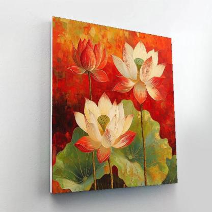 Nandalal Bose Inspired Sacred Lotus Symphony  DIY Paint By Numbers