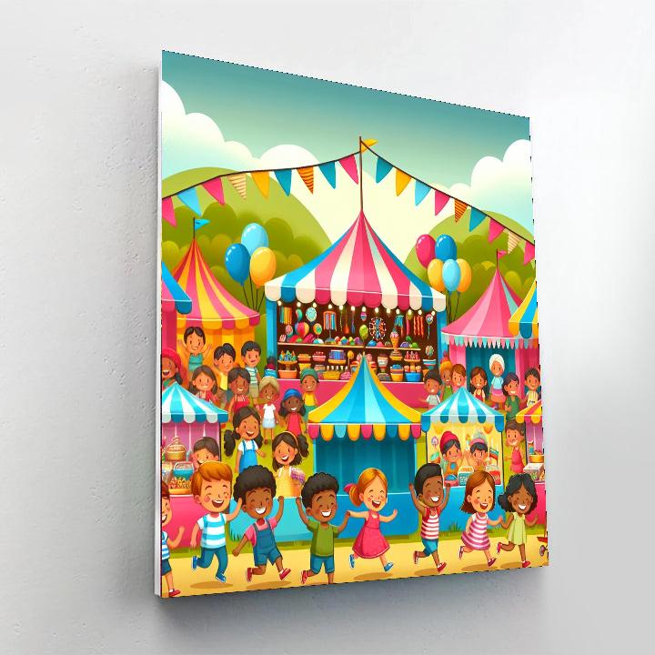 Vibrant Village Fair Painting By Numbers Kit