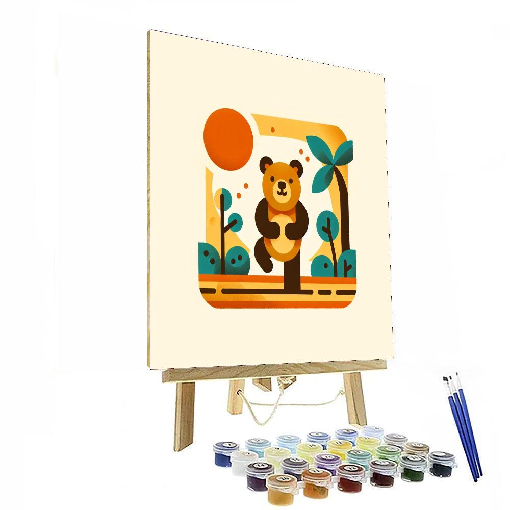 Sunny Sun Bear Paint By Numbers Art