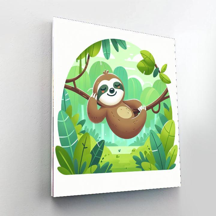 Silly Sloth Safari Paint By Numbers Art