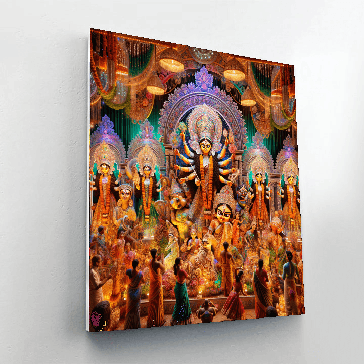 Durga Puja - Kolkata, India Painting Number Kit