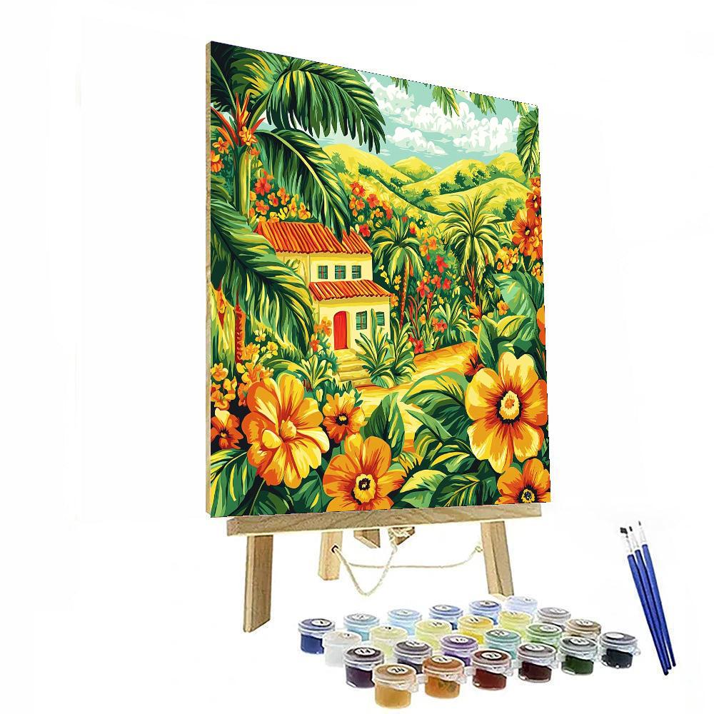Frida Kahlo Inspired Tropical Spirit Mosaic  Painting Number Kit