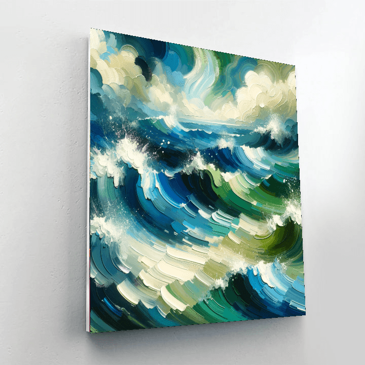 Abstract Oceanic Movement Paint By Color