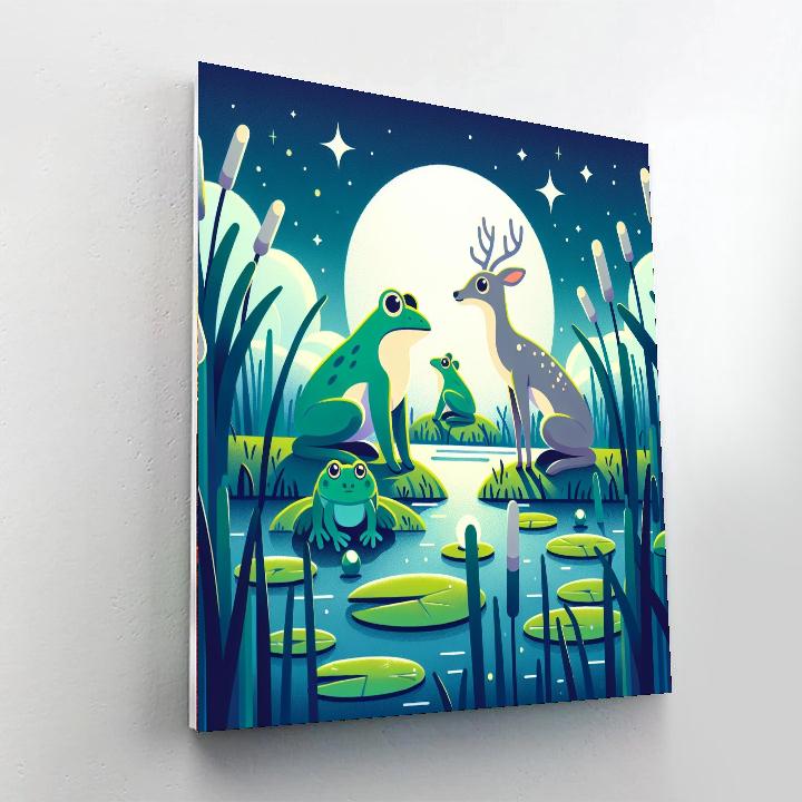 Mystical Moonlit Marsh Numbered Painting Kits