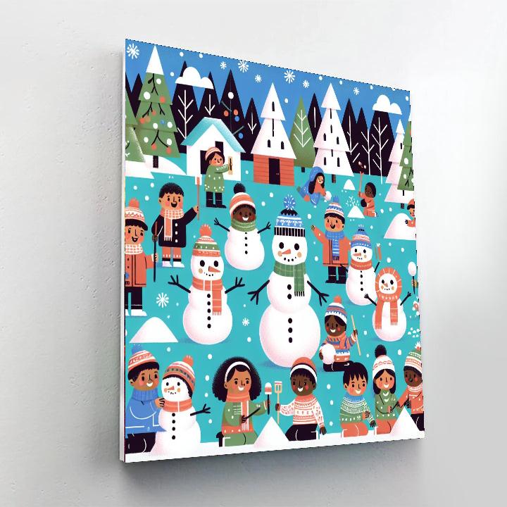 Magical Snow Day Paint By Numbers Art