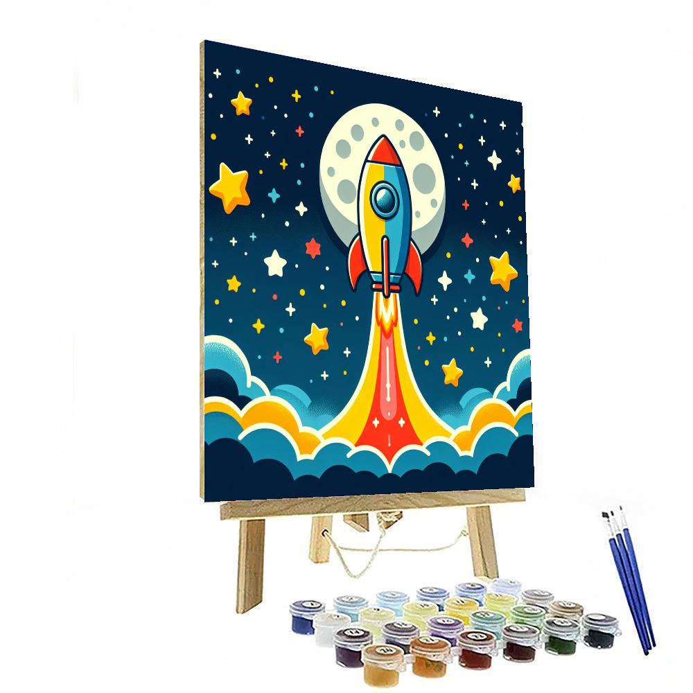 Adventurous Space Rocket DIY Paint By Numbers