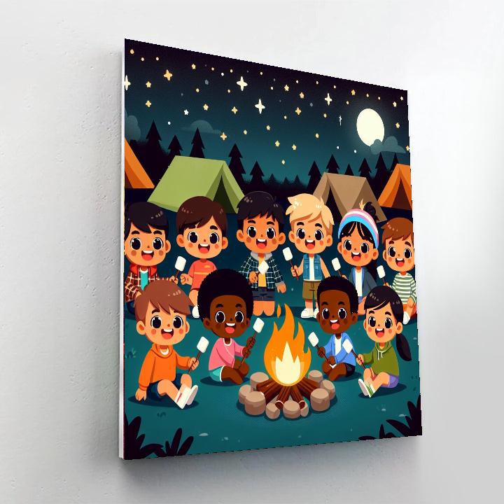 Merry Marshmallow Campout Painting By Numbers Kit