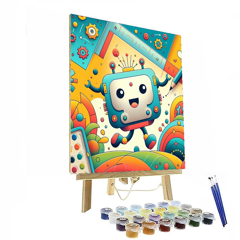 Bouncy Robot Adventure Painting By Numbers Kit